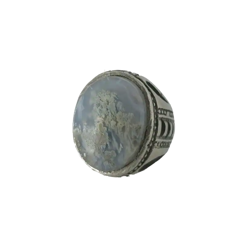 614.webp انگشتر نقره مردانه عقیق شجر - تصویر 1